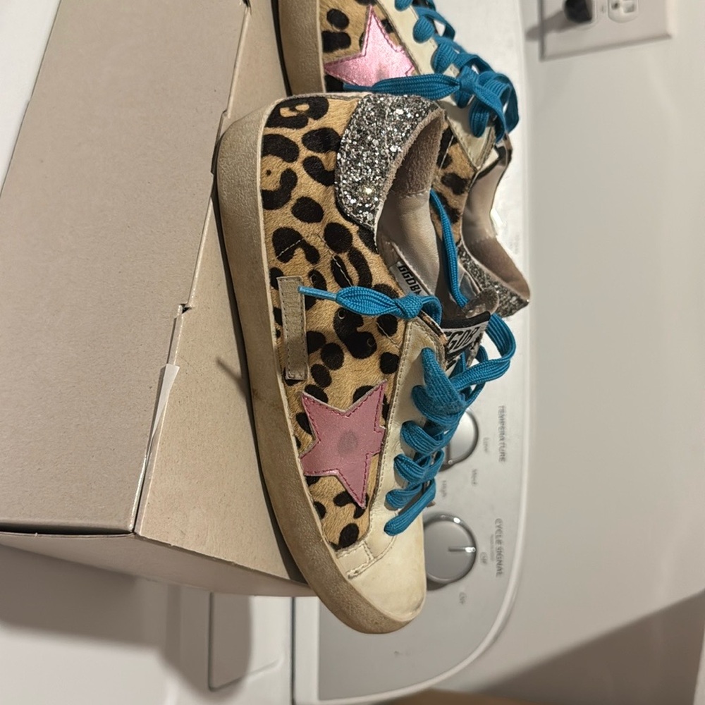 Golden Goose Brown and Pink Sneakers